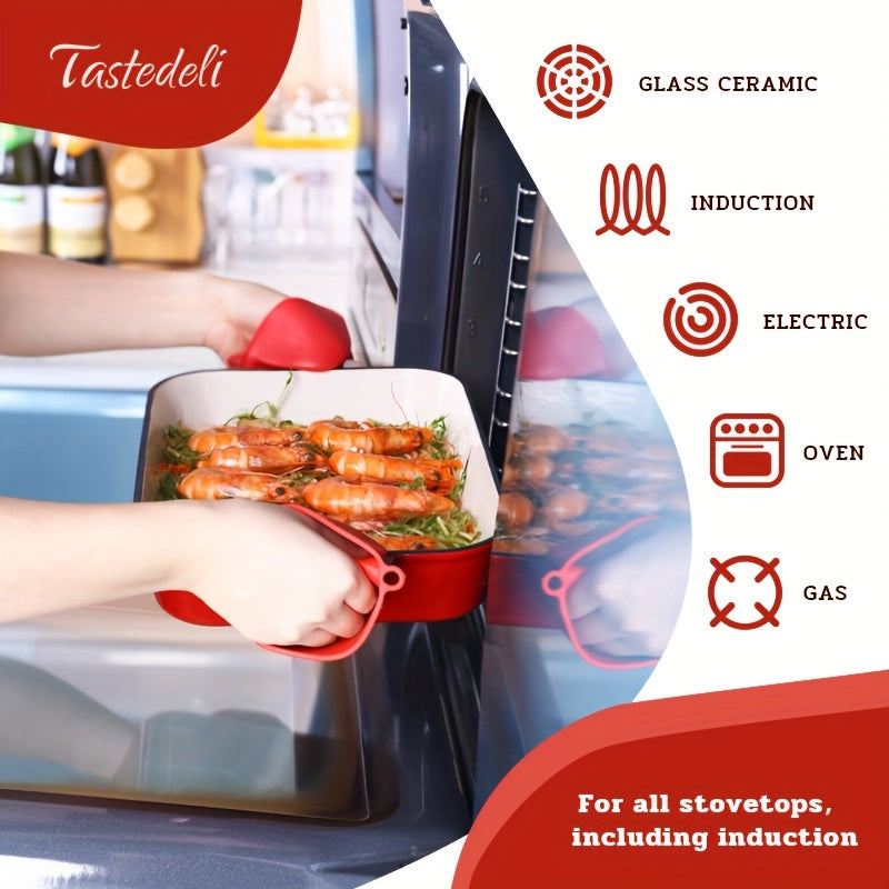 Enameled Cast Iron Lasagna Pan 33x23cm for Baking Roasting Serving