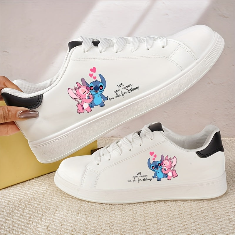 Unisex Casual Sneakers White Black Tail Low-Top Sports Shoes Lightweight