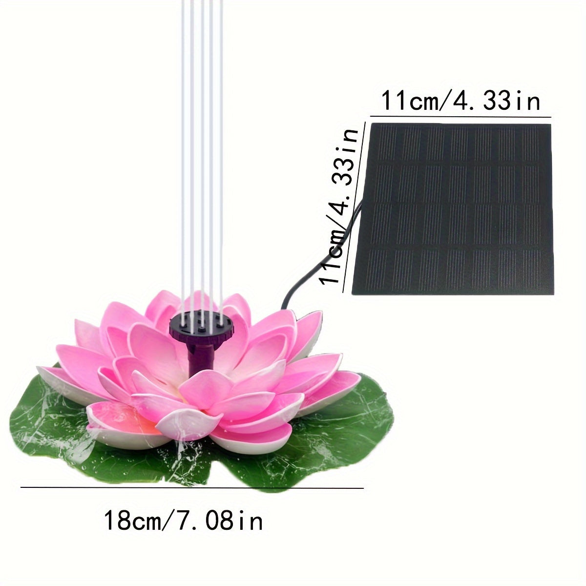 2.5W Solar Fountain Pump Floating Lotus Design for Ponds and Bird Baths