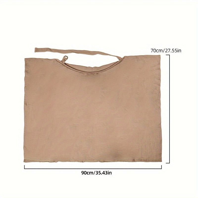 Beige Cotton Nursing Cover with Secure Strap for Discreet Breastfeeding Outdoors