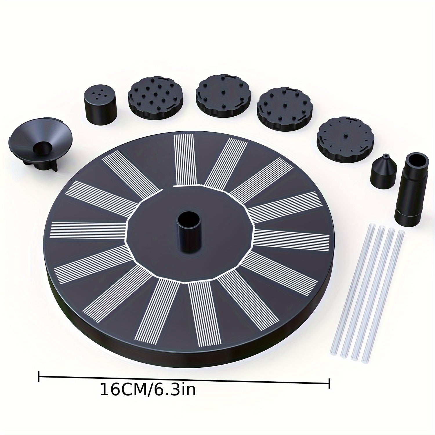 1.4W Mini Quyosh Fontani 6 Ta Nasos Bilan, Integratsiyalashgan Quyosh Paneli Va Sprinkler, Bog‘, Ko‘l, Qush Vannasi Uchun - Tashqi DIY To‘plami, Zamonaviy Dizayn, Mustahkam Plastik.