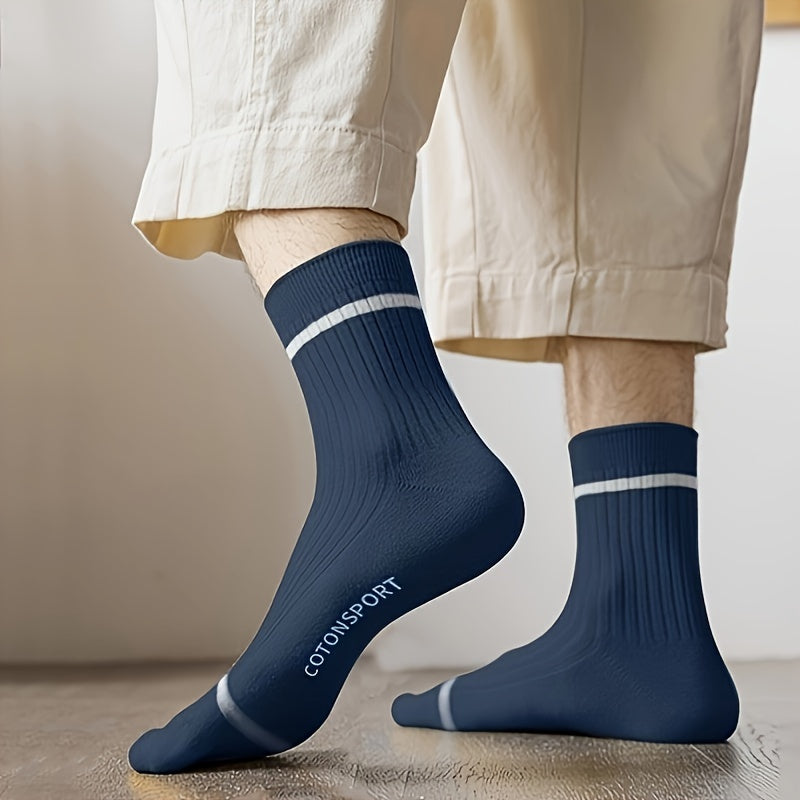 Men's Solid Color Compression Anklet Socks 5 Pairs Breathable Moisture-Wicking