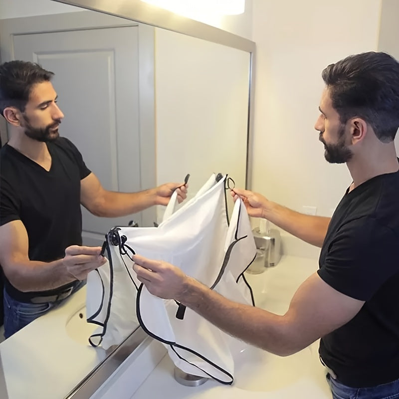 Men's Beard Trimming Apron Splash Guard Grooming Cape for Mess-Free Shaving