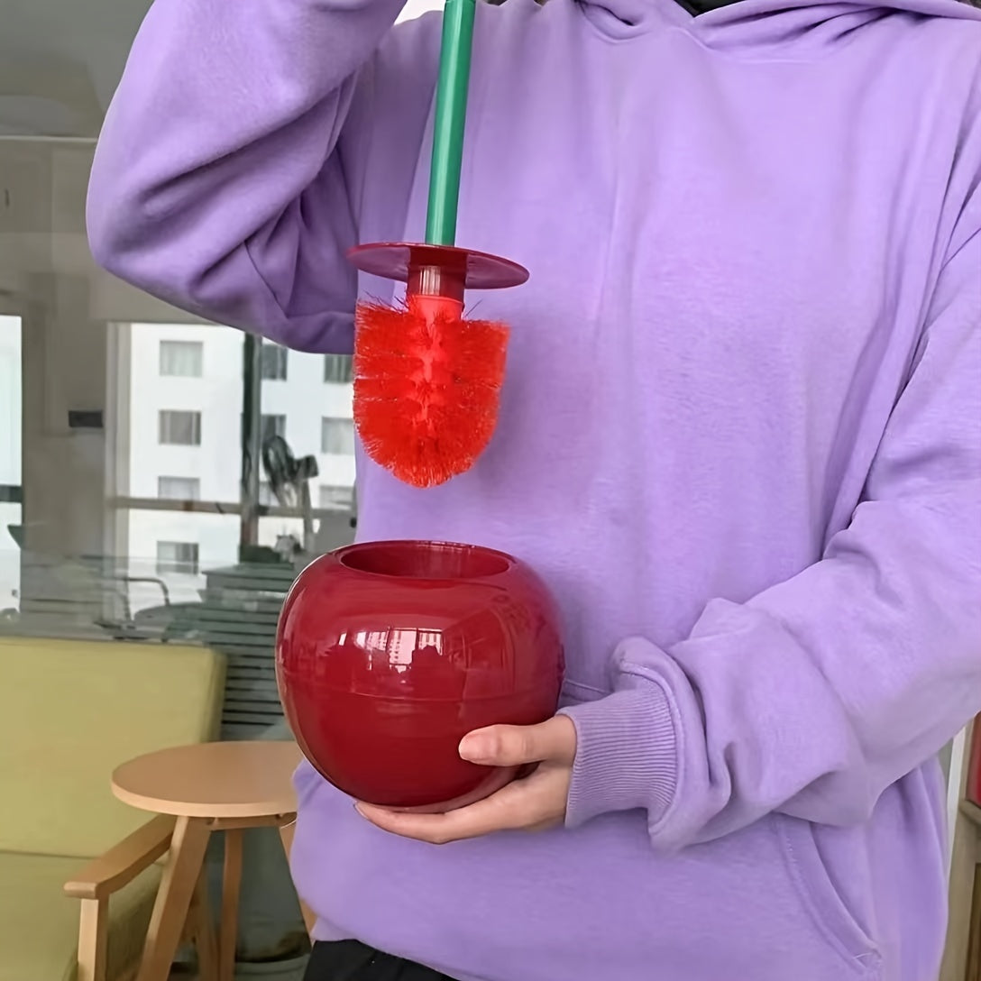 Cherry Toilet Brush Set with Creative Design and Holder