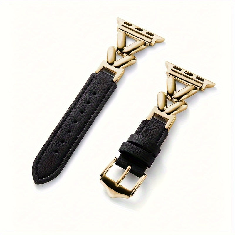 Metal Watch Strap for Apple Watch Series 7/6/5/4 with Rose Gold Finish Stainless Steel Buckle