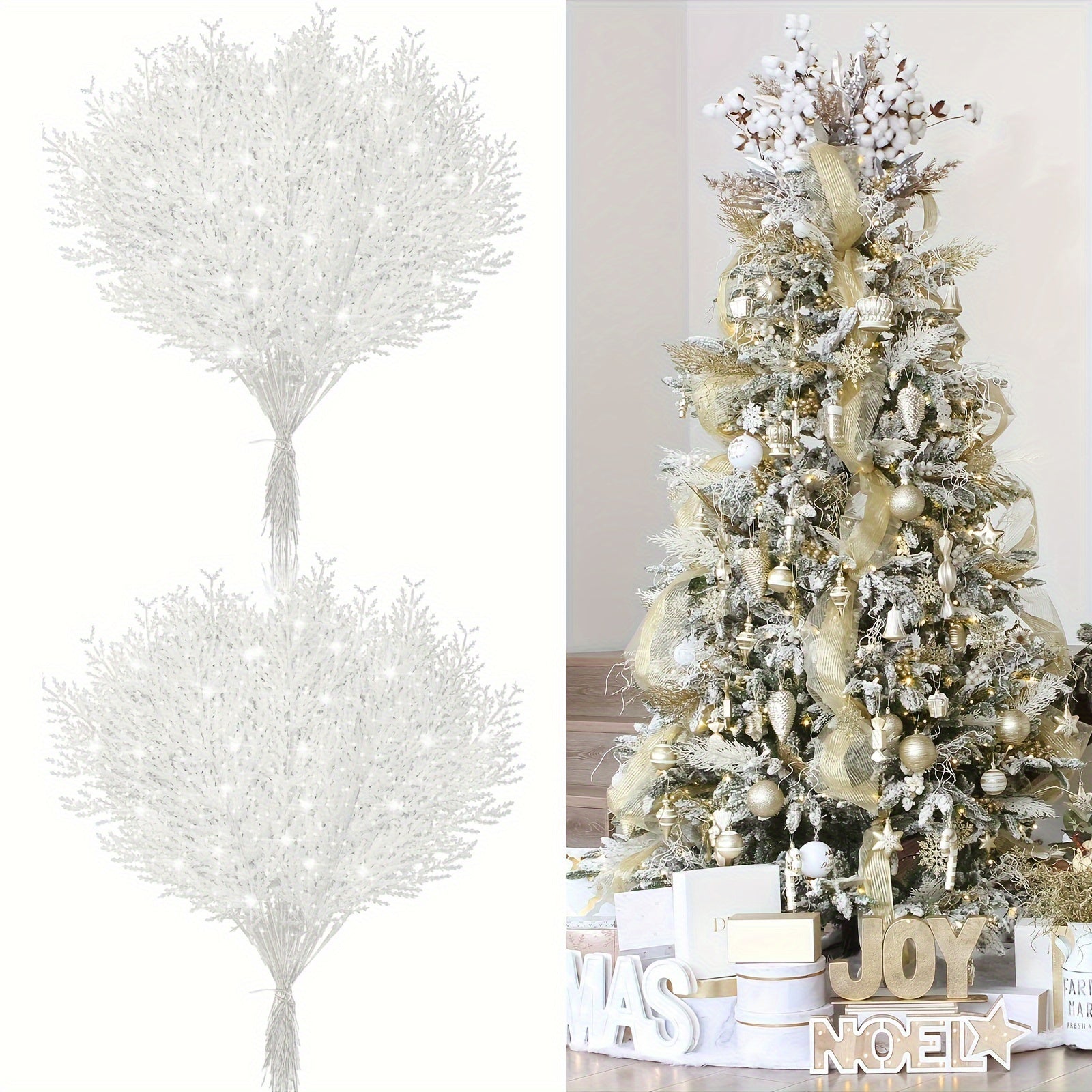 White Pine Branches for Christmas Decor No Electricity or Batteries Seasonal Floral Arrangements