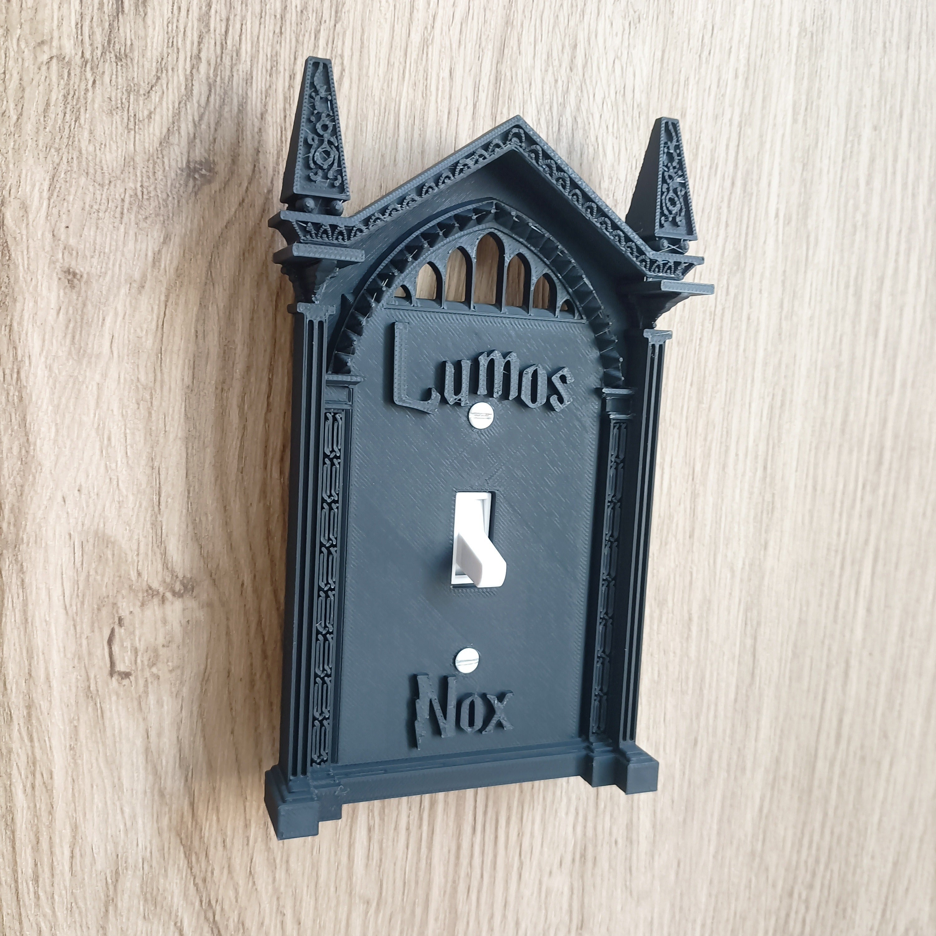 3D Printed Light Switch Cover Halloween Decor Black Wall Art No Batteries Needed