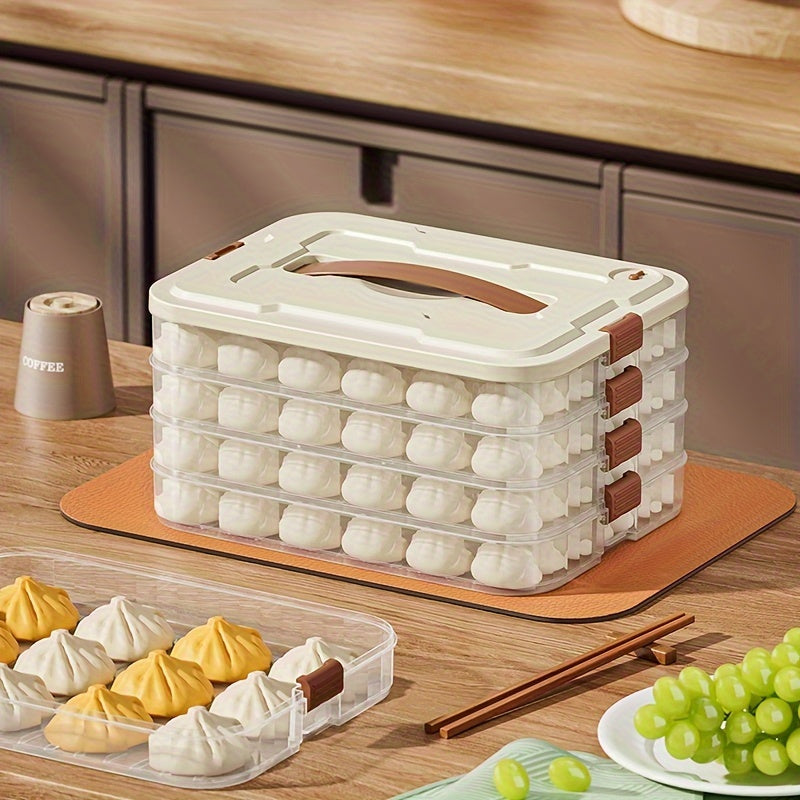 Непроницаемая многоуровневая коробка для хранения пельменей и вонтона - штабелируемый органайзер для морозильника для домашних кухонь.