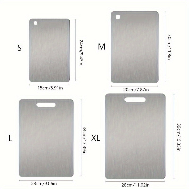 Stainless Steel Chopping Board for Fruits Vegetables Meat Portable Kitchen Accessory