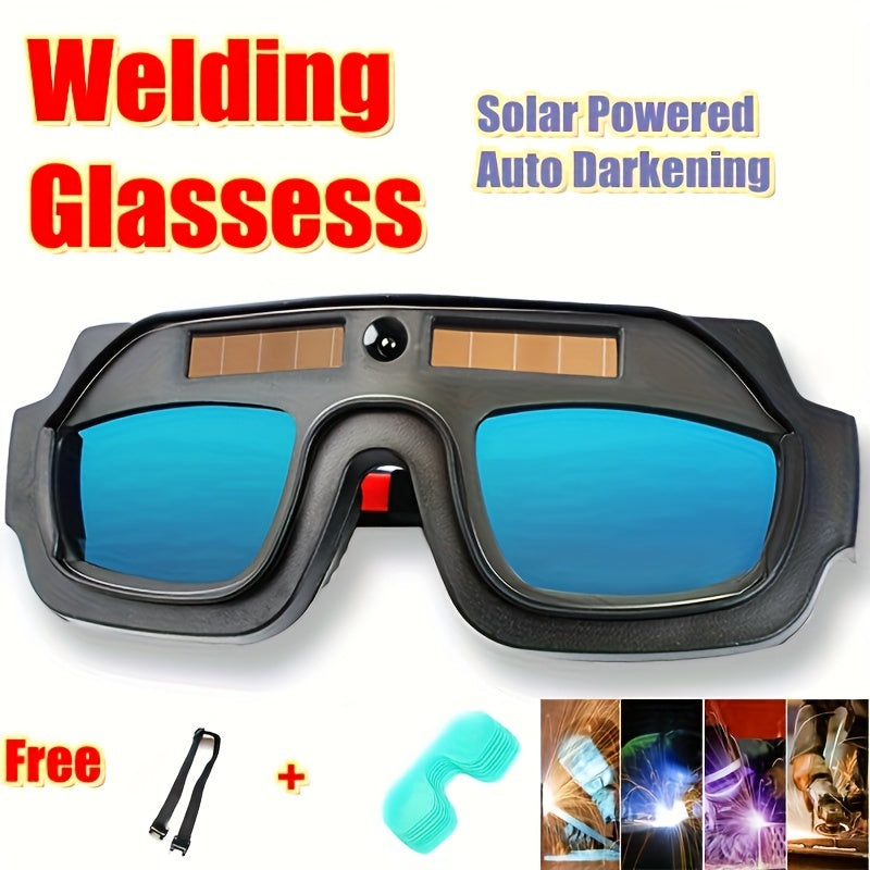 Gafas de seguridad para soldadura con lentes autooscurecibles, protección ocular con células solares antirreflejos