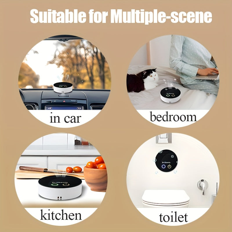 Portable USB Deodorizer Battery-Powered Air Purifier for Odor Removal from Litter Box Kitchen Bathroom
