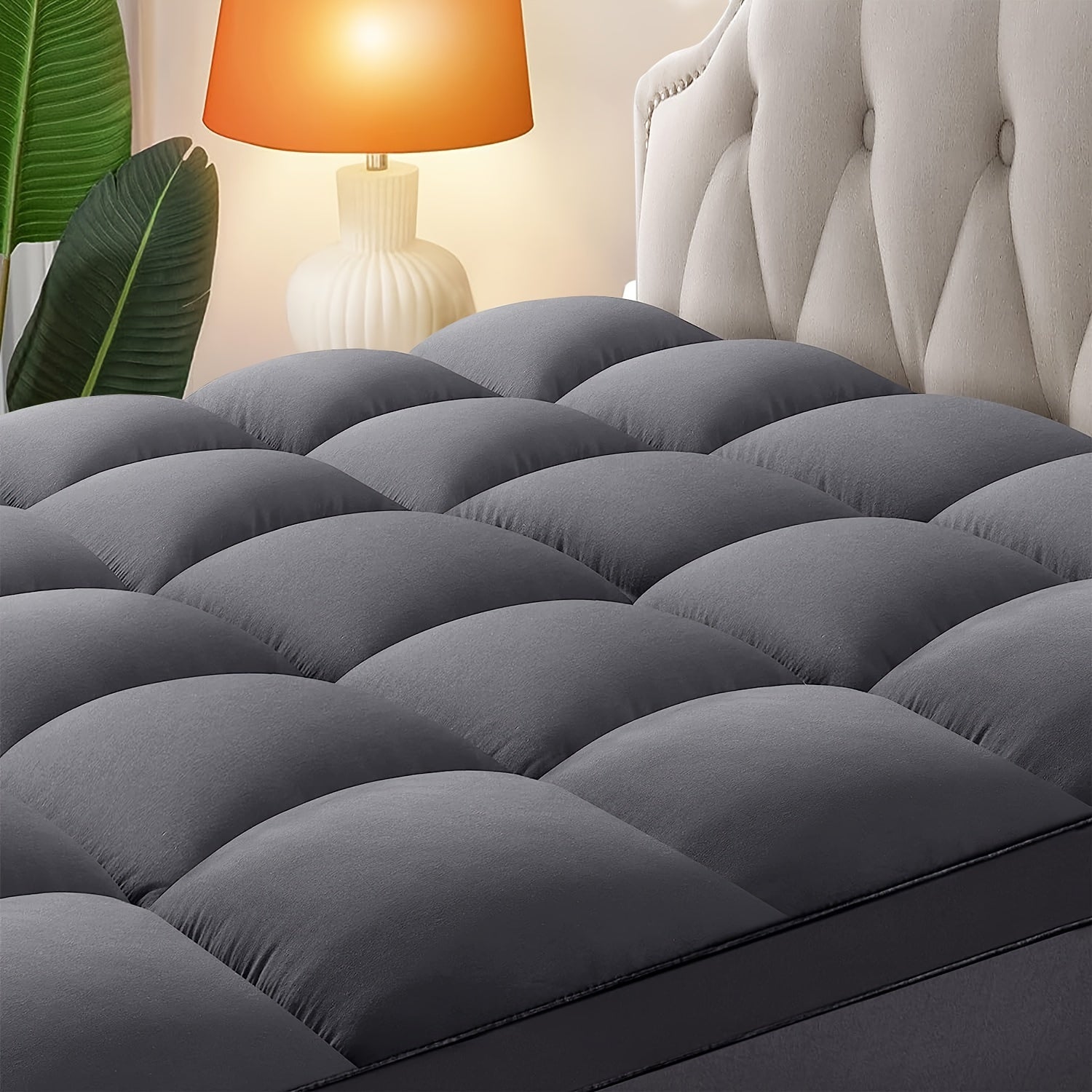 Cubierta de colchón refrescante con bolsillo profundo y cabecera acolchada sobrellenada para aliviar la espalda