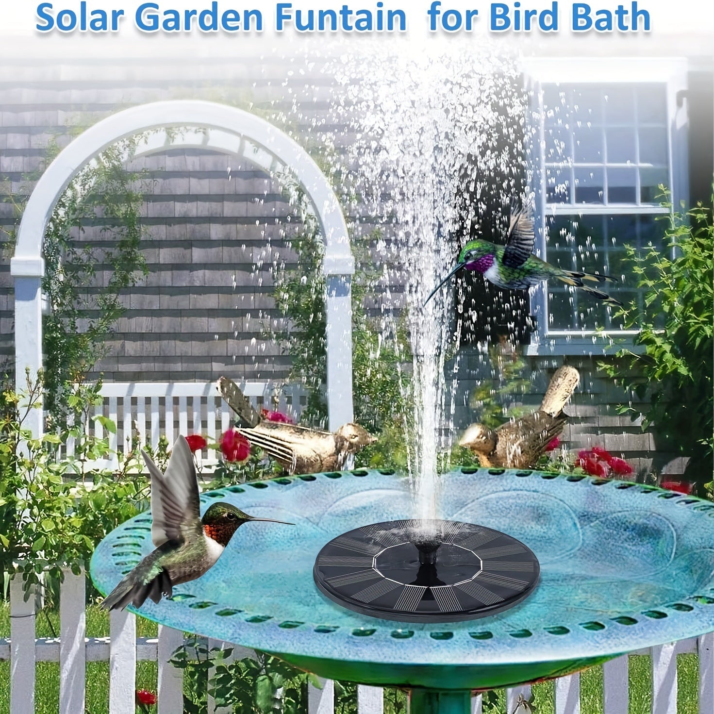 1.4W Mini Quyosh Fontani 6 Ta Nasos Bilan, Integratsiyalashgan Quyosh Paneli Va Sprinkler, Bog‘, Ko‘l, Qush Vannasi Uchun - Tashqi DIY To‘plami, Zamonaviy Dizayn, Mustahkam Plastik.