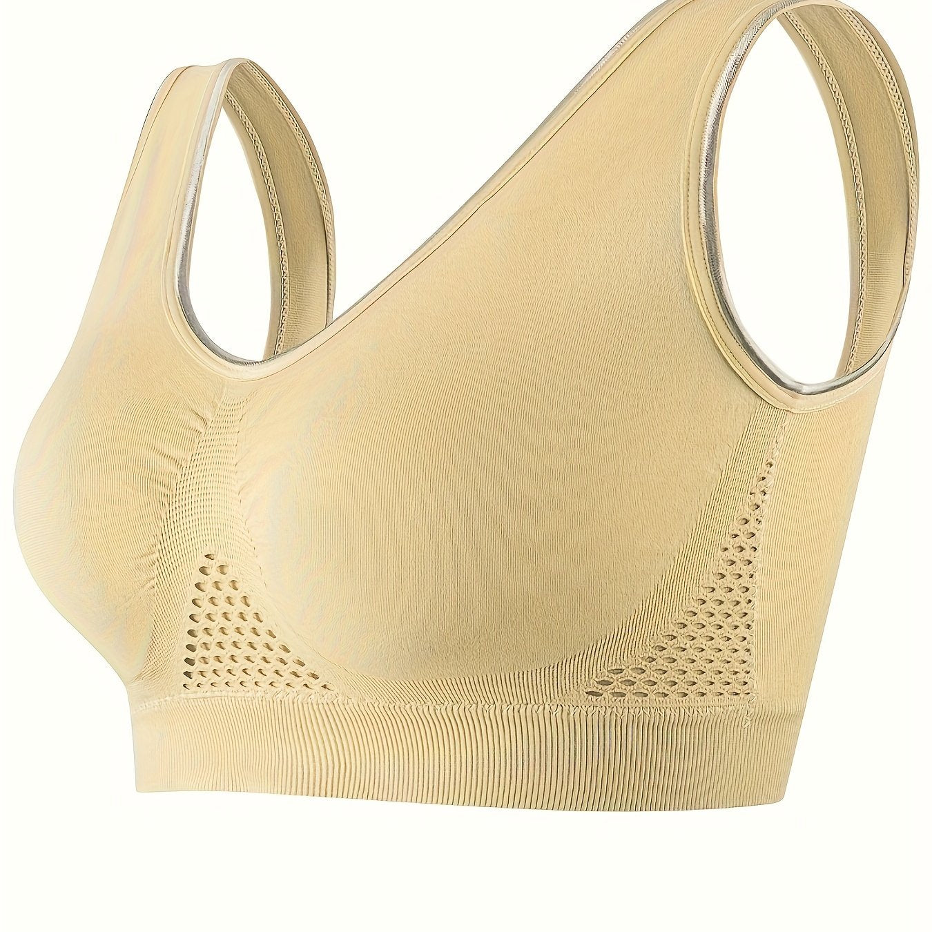 Women's Sports Bra Seamless Breathable Mesh Plus Size Workout Yoga Gym