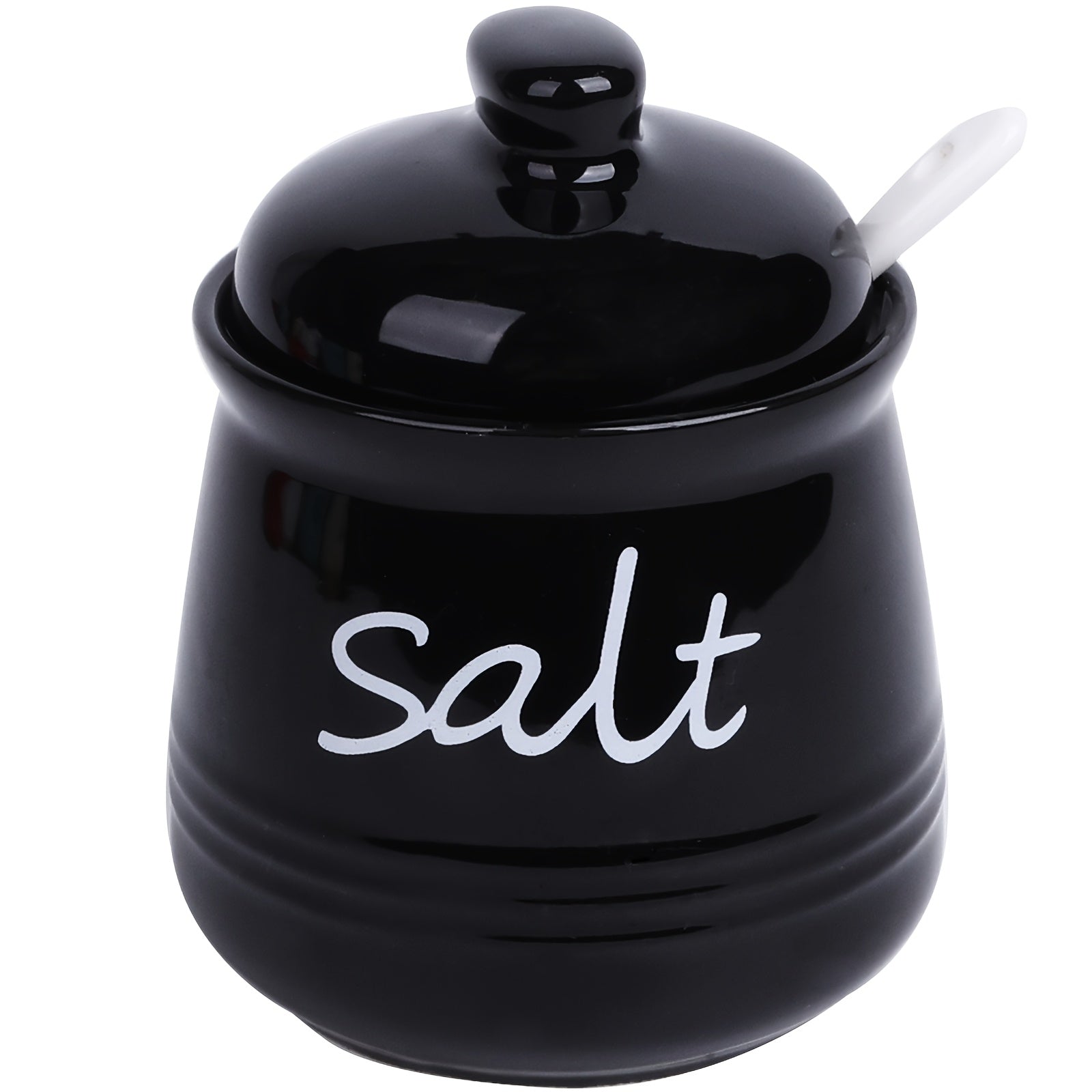 Ceramic Sugar Jar with Lid and Spoon 12oz Capacity for Coffee Bars and Restaurants