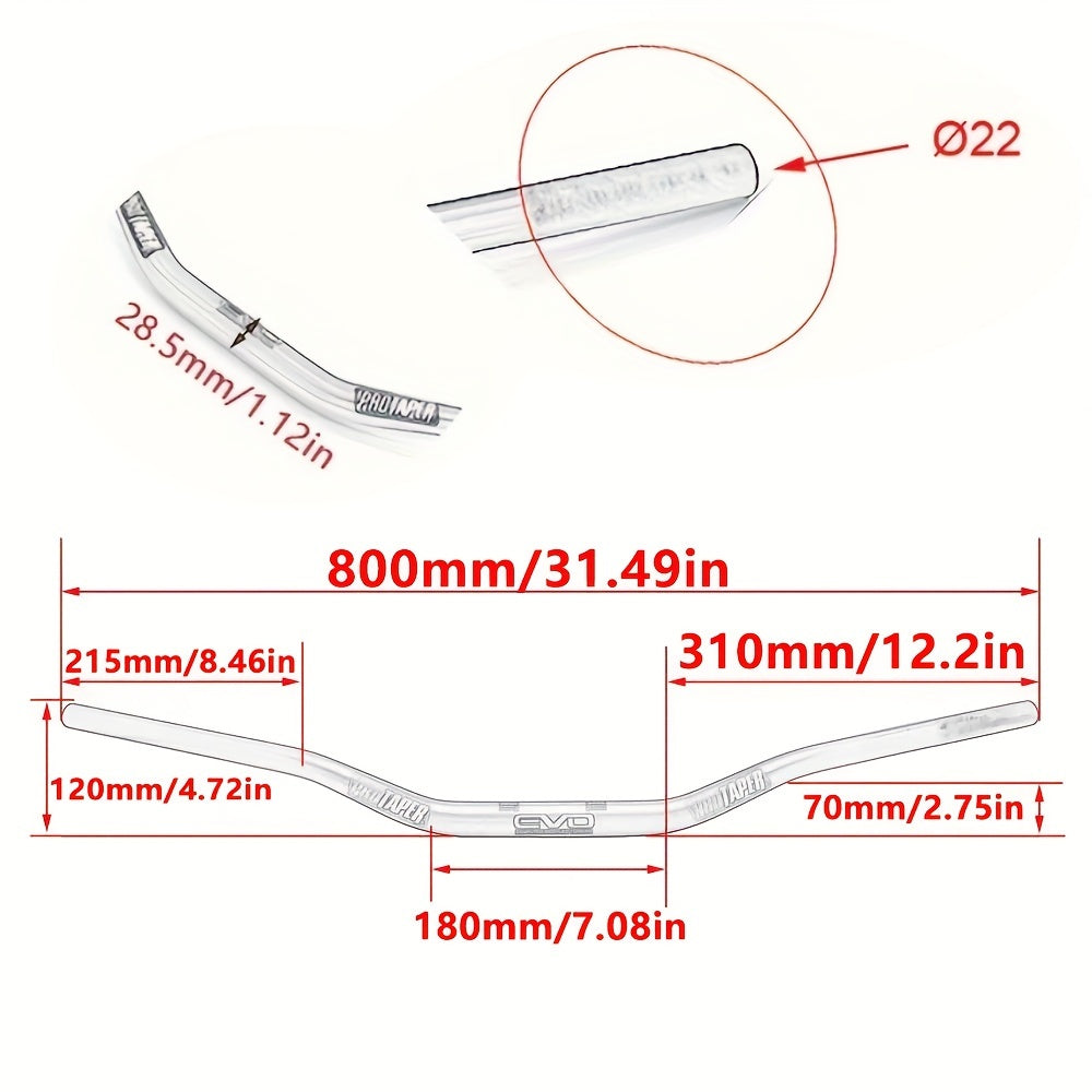Manillares de aleación de aluminio de 28.5mm de ancho y 800mm de longitud para motocicleta de campo