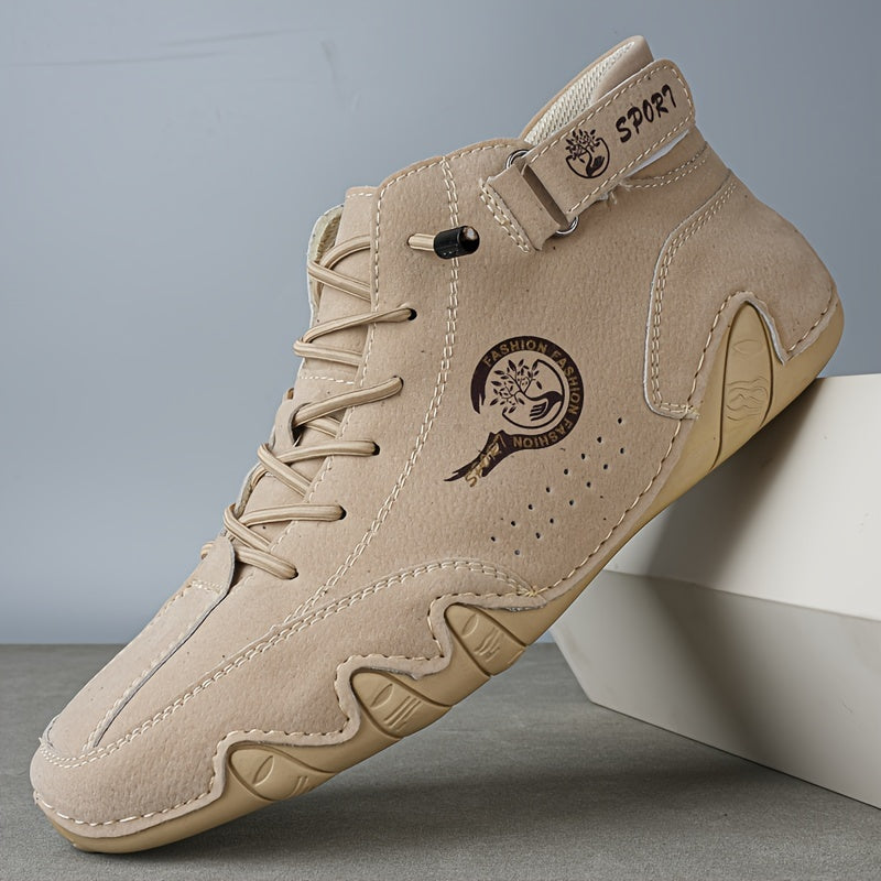 Erkaklar uchun hayvon naqshidagi shoelace ankle boots krossovkalari, 8 rang variantida, juda nozik tolali yuqori qismi, nafas oladigan PU astar, barcha mavsumlarda ochiq havoda qulaylik uchun sirpanmaydigan kauchuk taglik, ko'p maqsadli.