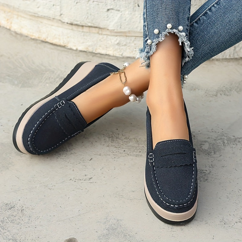 Women's Solid Color Loafers Slip-On Non-Slip Comfort Flats
