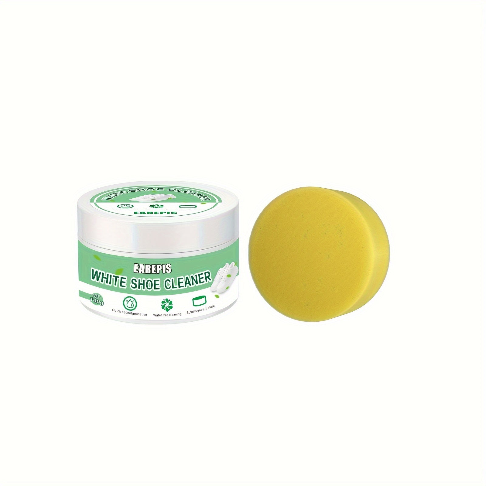 White Shoe Cleaner Paste with Plastic Brush for All Types of Shoes