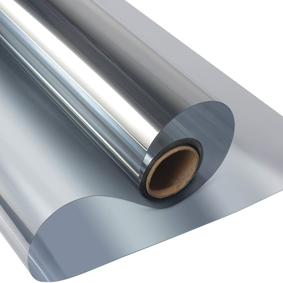 Daytime Privacy Window Film Anti-UV Heat Control Static Cling One Way Mirror Silvery 1 Piece