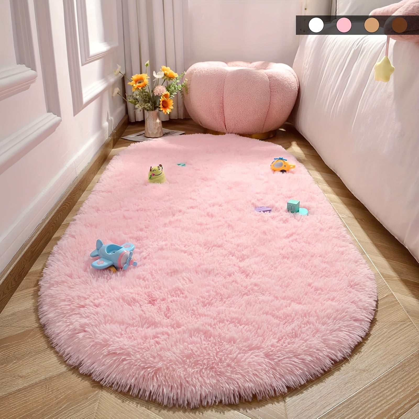 Soft Fluffy Shag Area Rug Non-Slip Machine Washable for Living Room or Bedroom
