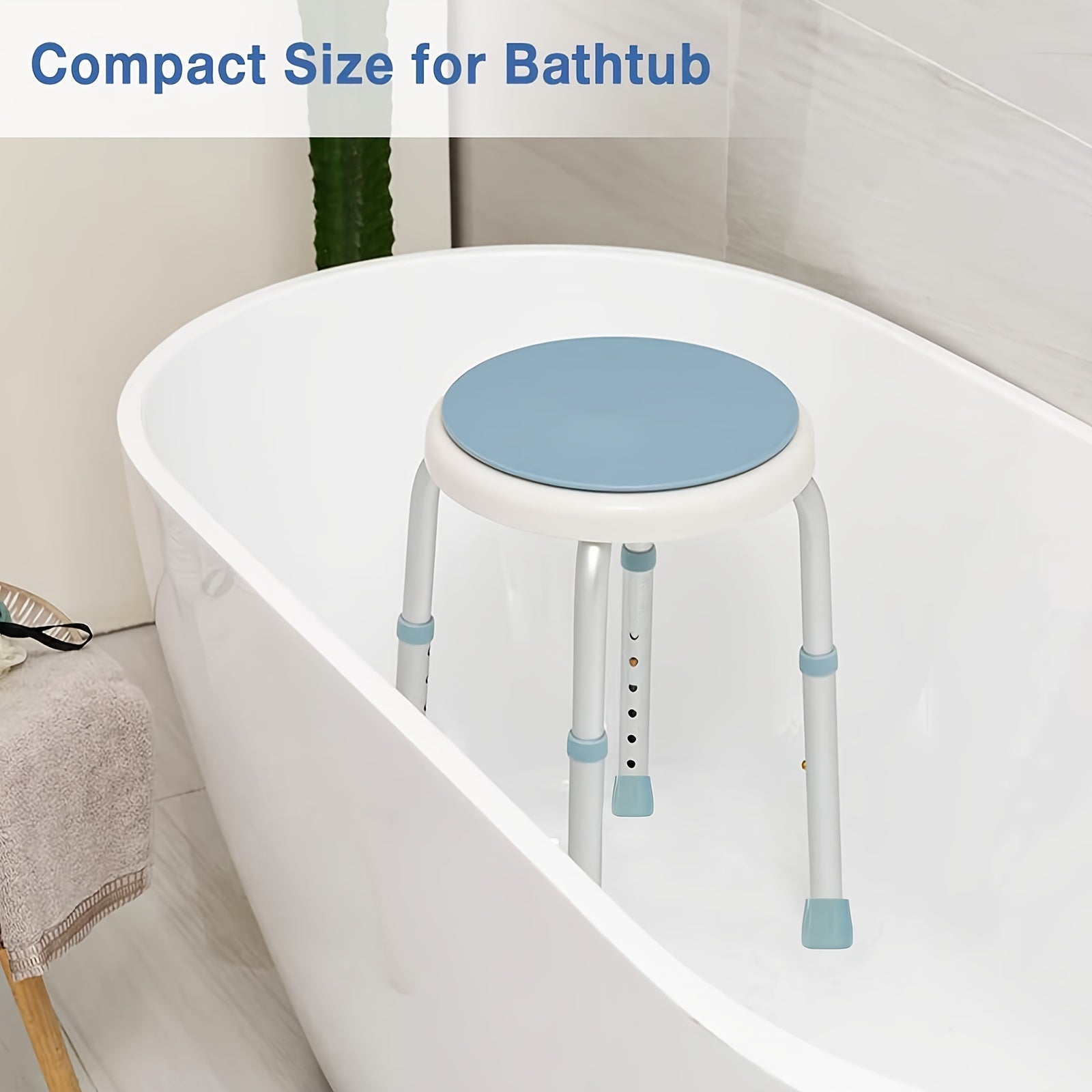 Swivel Shower Chair with Adjustable Height 360 Degree Rotating Bath Stool for Elderly and Handicap