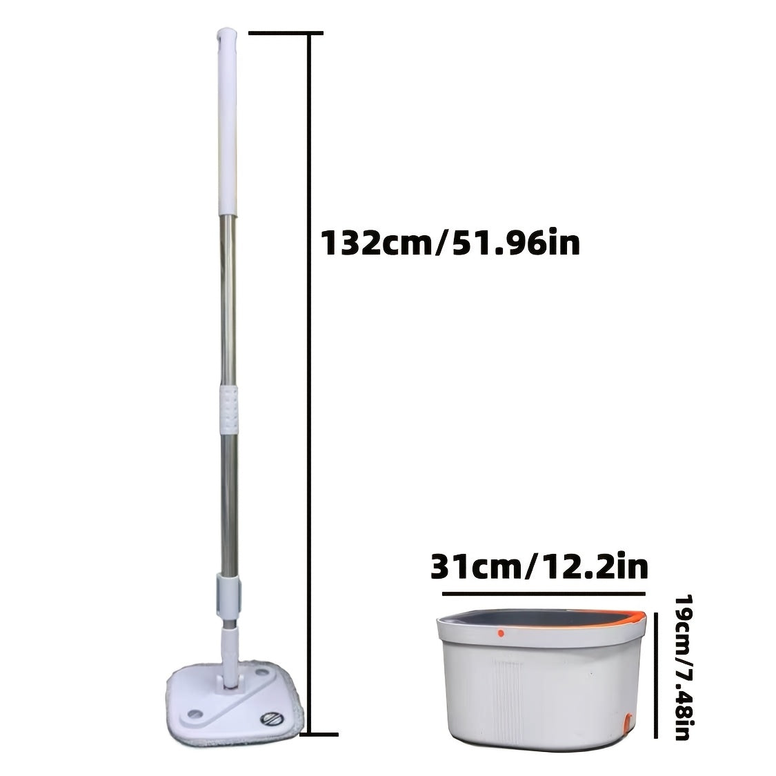 Grey Self-Cleaning Rotating Mop and Bucket Set for Hardwood and Tile Floors