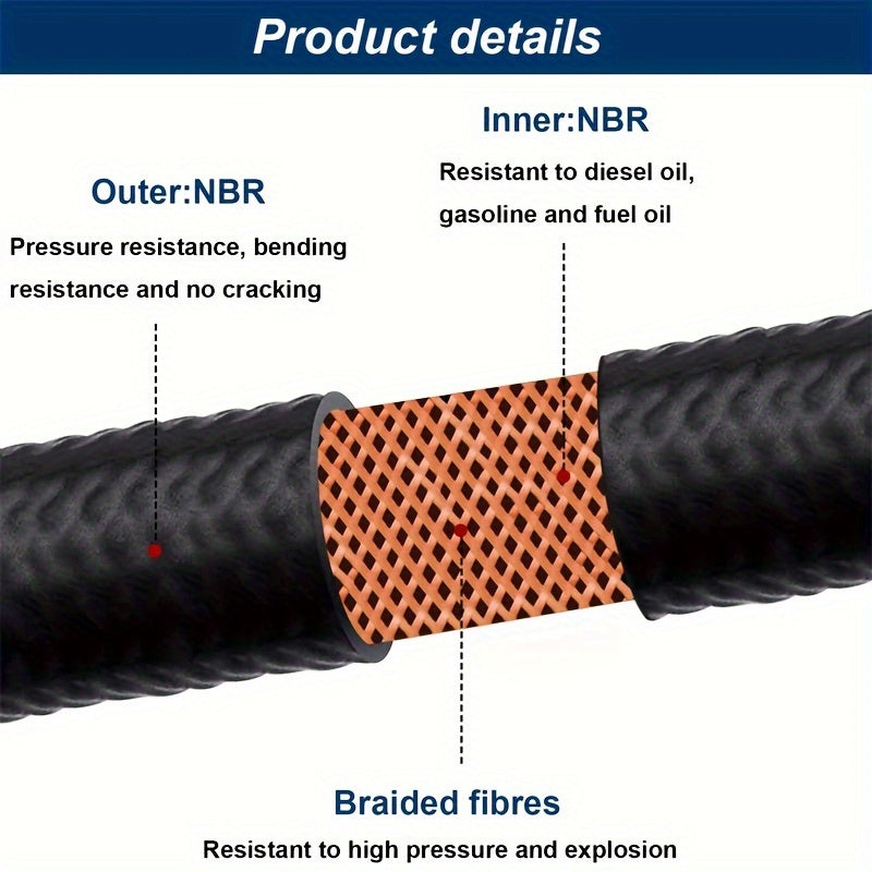 Топливопровод 150PSI резиновый 200см для бензина, дизеля, автомобилей
