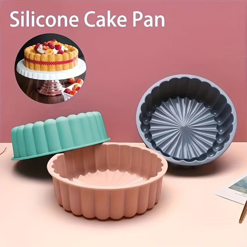 Non-Stick Silicone Round Cake Mold 19.99cm Dishwasher Safe Baking Pan