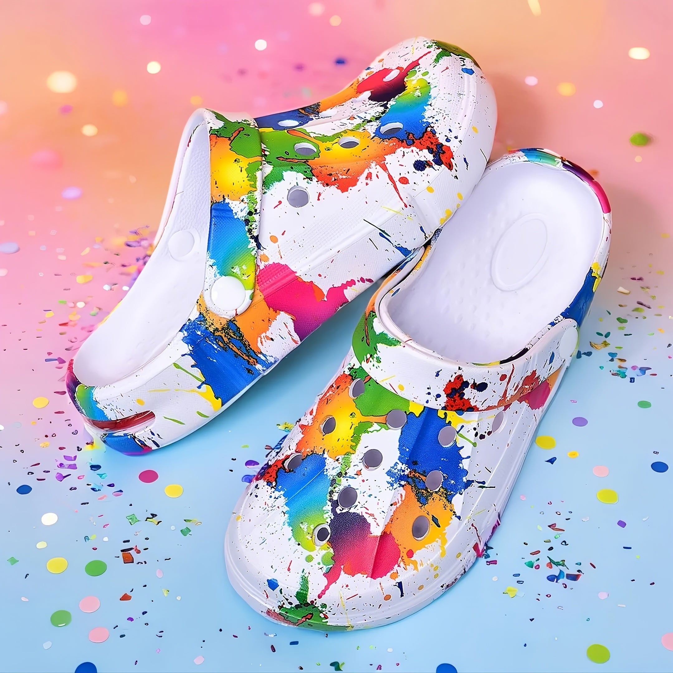 Women's Slip-On Sneakers Ink-Jet Printed Lightweight Casual Shoes