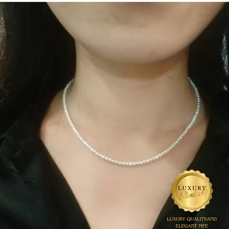 Collar de perlas de estilo bohemio con perlas naturales, caja de regalo para fiestas y uso durante todo el año