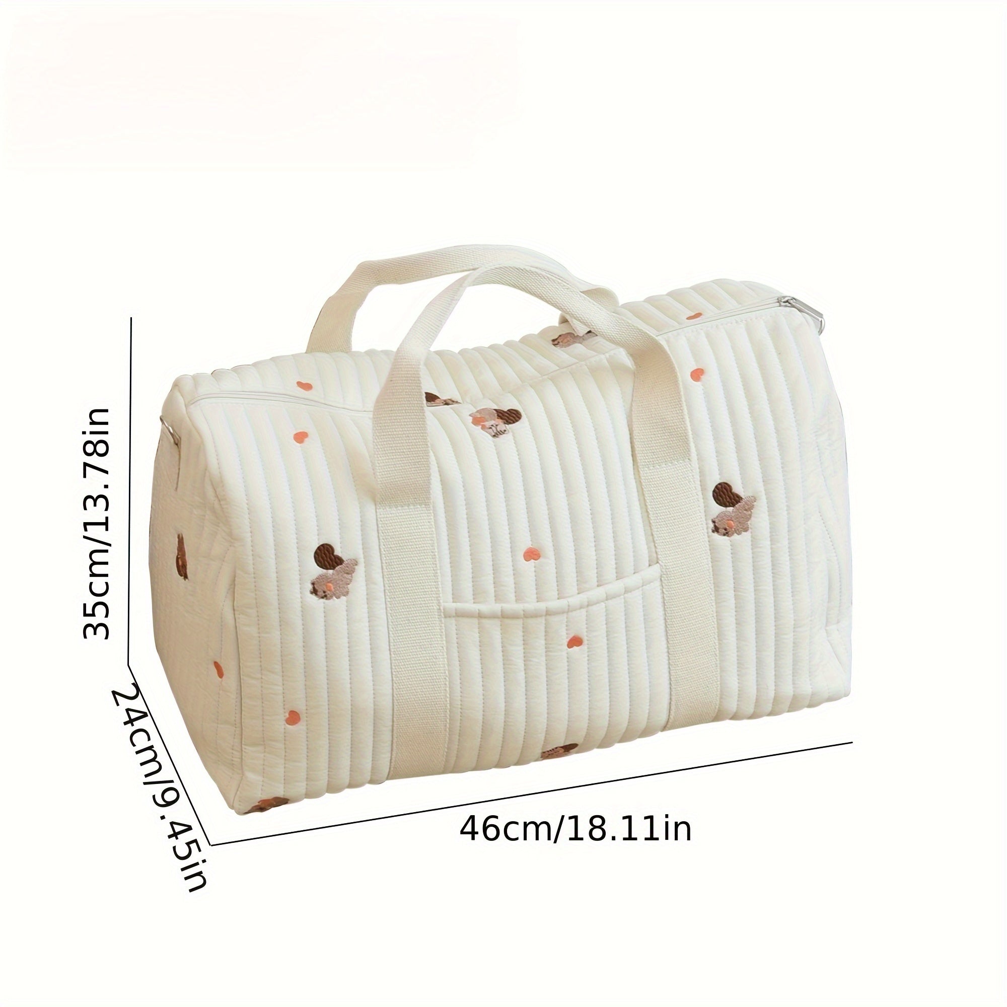 Embroidered Animal Print Diaper Bag Tote for Moms Lightweight Travel Storage