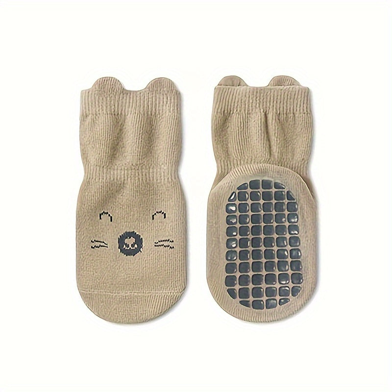 Children's Toddler Anti-Slip Socks 5 Pairs Cotton Knit All-Season