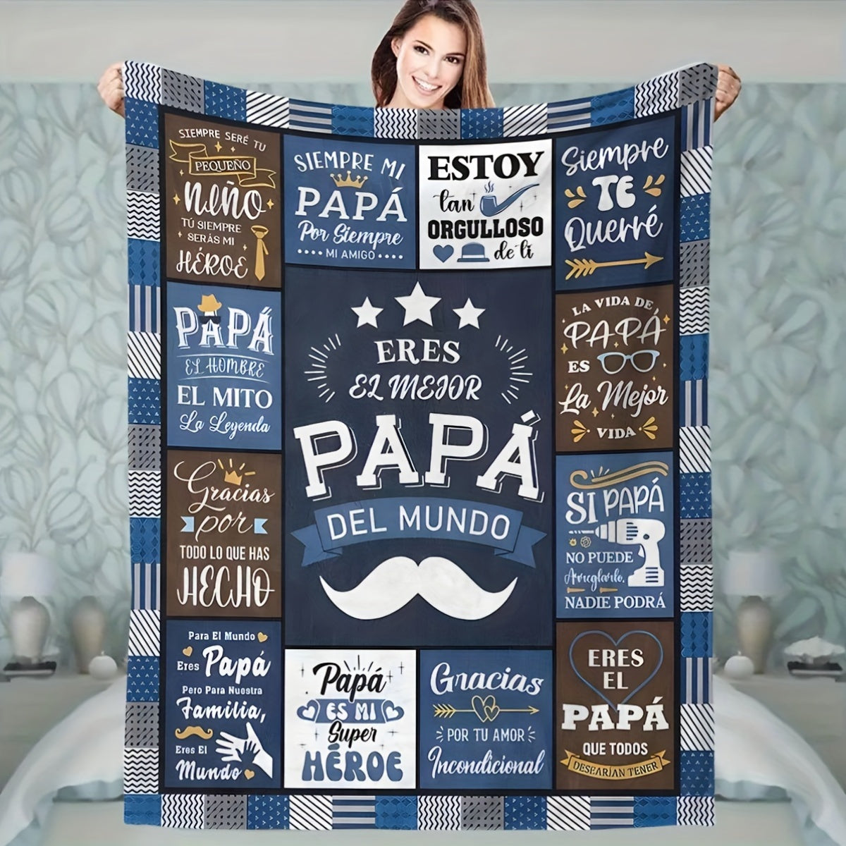 Warm Spanish Grammar Fleece Blanket for Men and Women