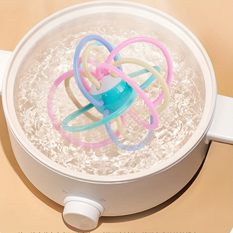 BPA Free Food Grade Sensory Teether Toy with Rattle for Infants