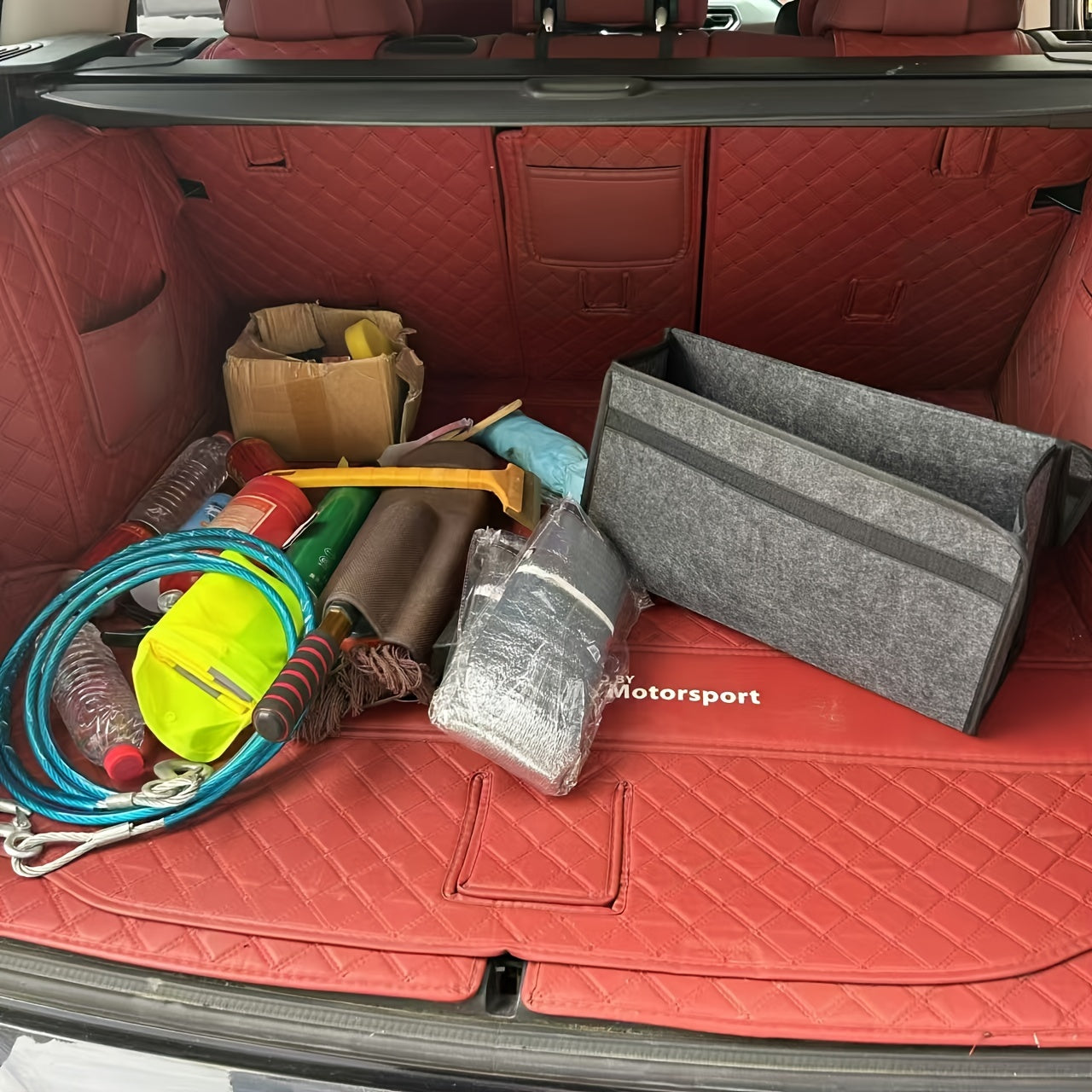 Durable Polyester Car Trunk Organizer with Handle for Vehicles and Home