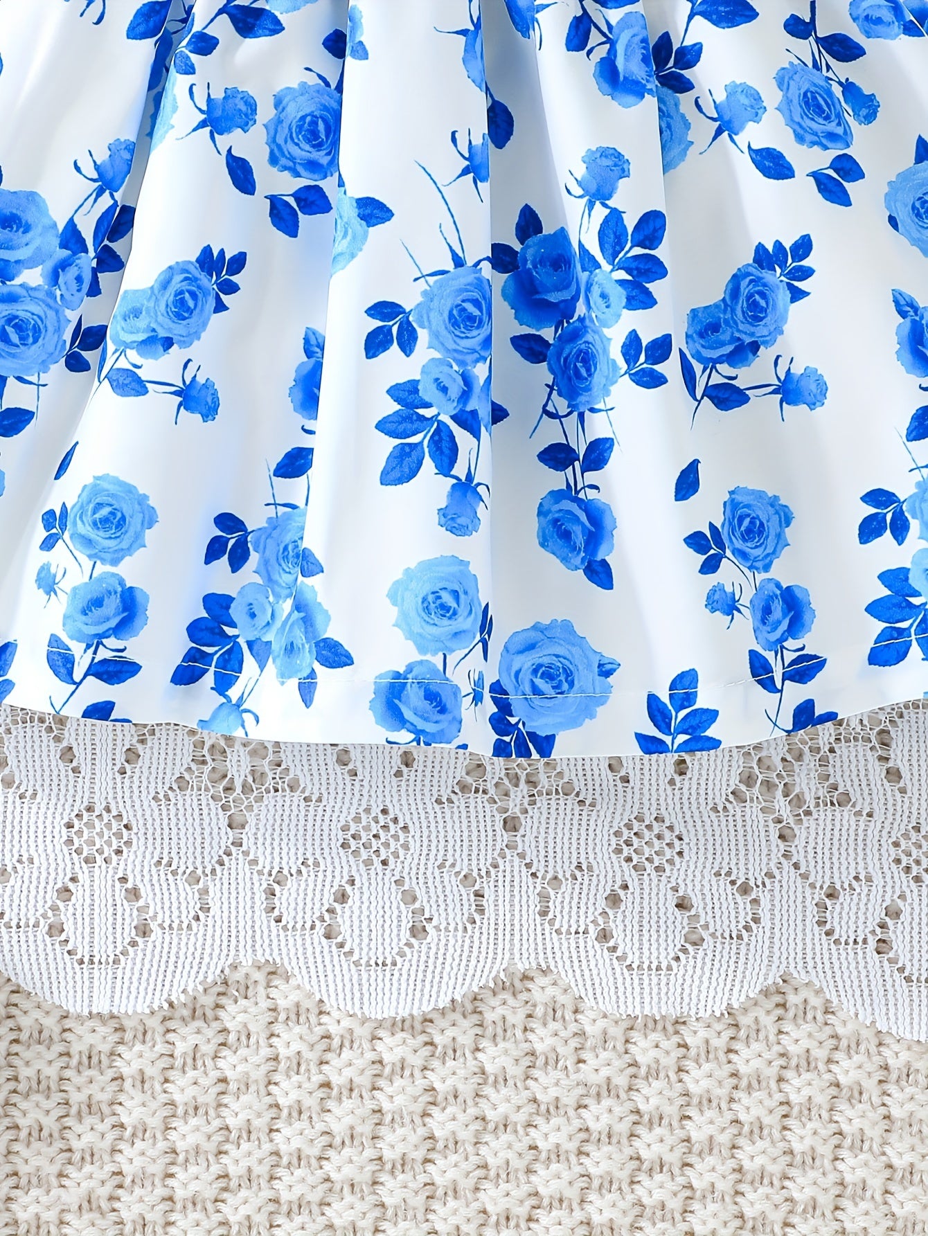 Baby Girl Summer Dress Set Floral Rose Bow Knit Cotton 0-3 Years