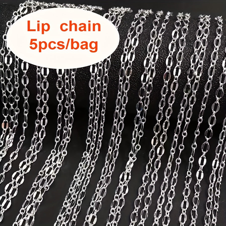 Silver Plated Link Chain Necklace Set for Jewelry Making 16-30 Inch 5 Pieces