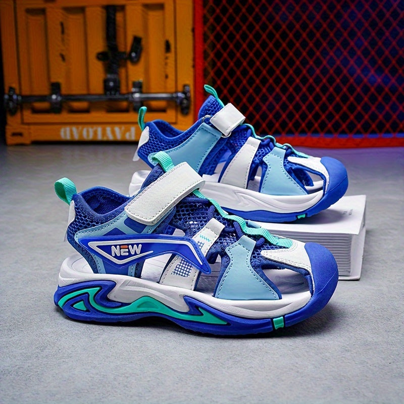 O'g'il bolalar uchun chiziqli nafas oladigan sport sandallari, pastki yuqori, kundalik, ochiq havoda yoz