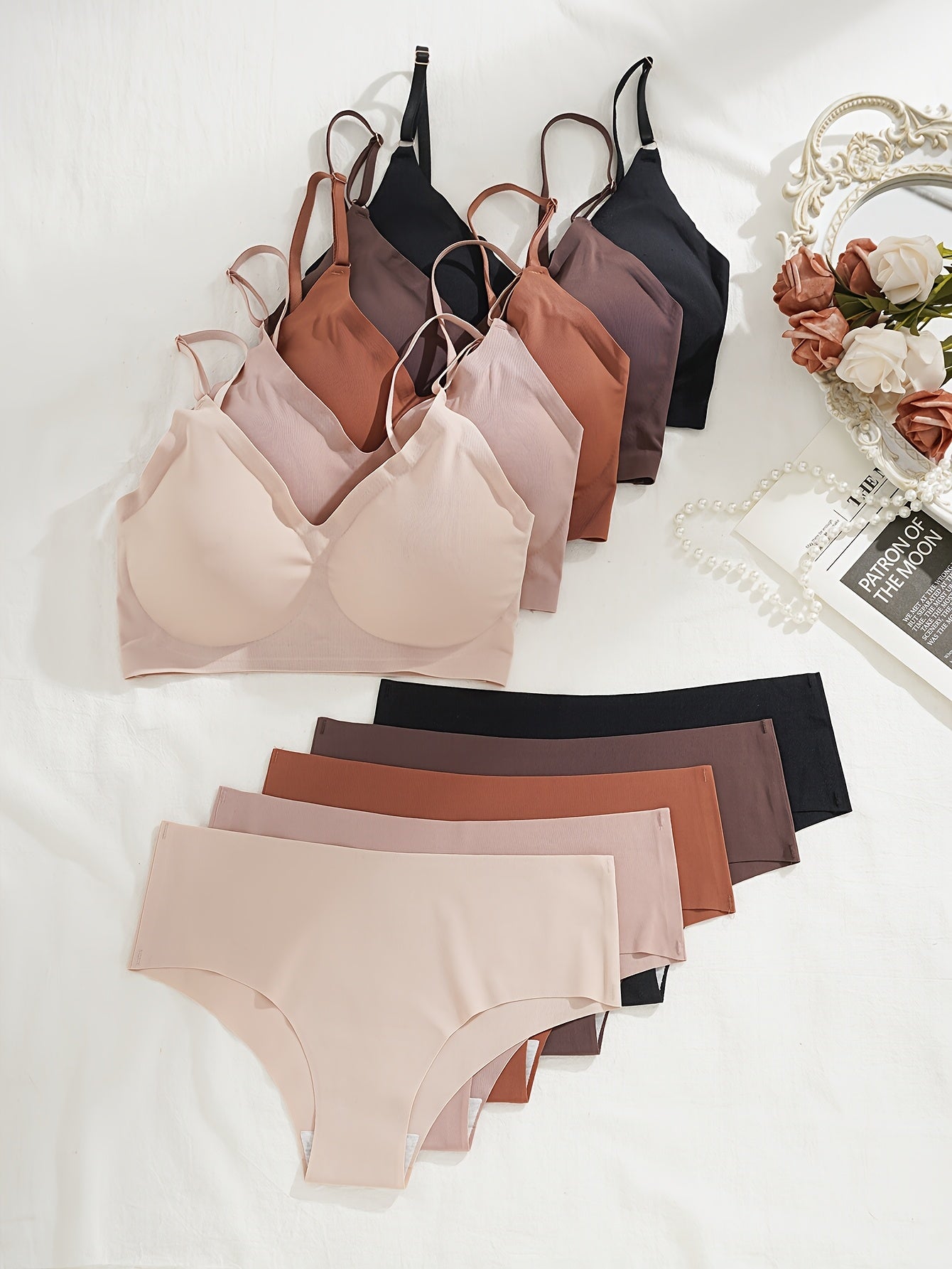 Seamless Cotton Lingerie Set for Women with 5-Color Options