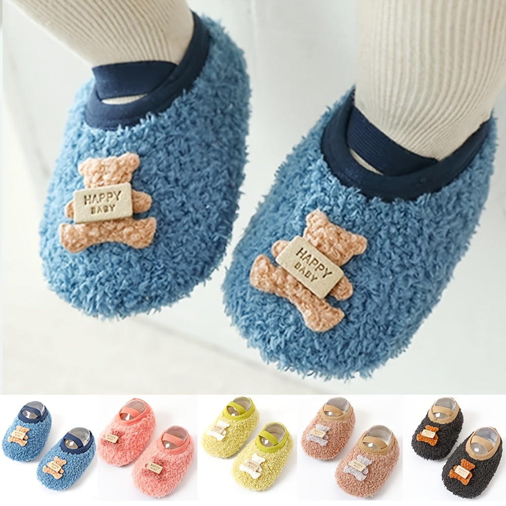 Children's Toddler Bear Slippers for Girls and Boys with Anti-Slip Sole and Lightweight Fabric Design