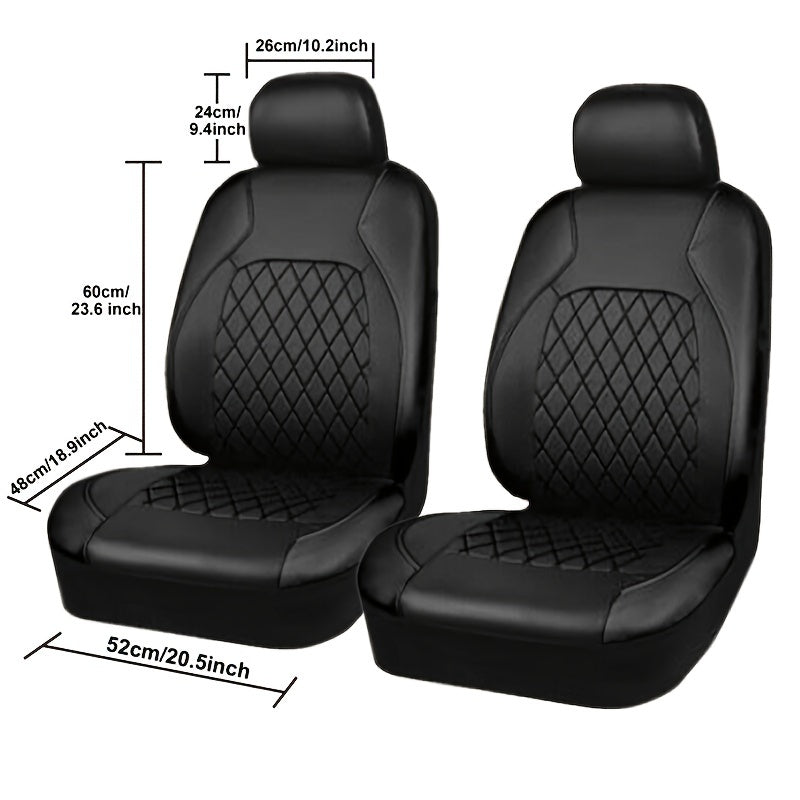4-Piece Leather Car Seat Covers Removable Washable Universal Fit for Cars SUVs Vans Sedans