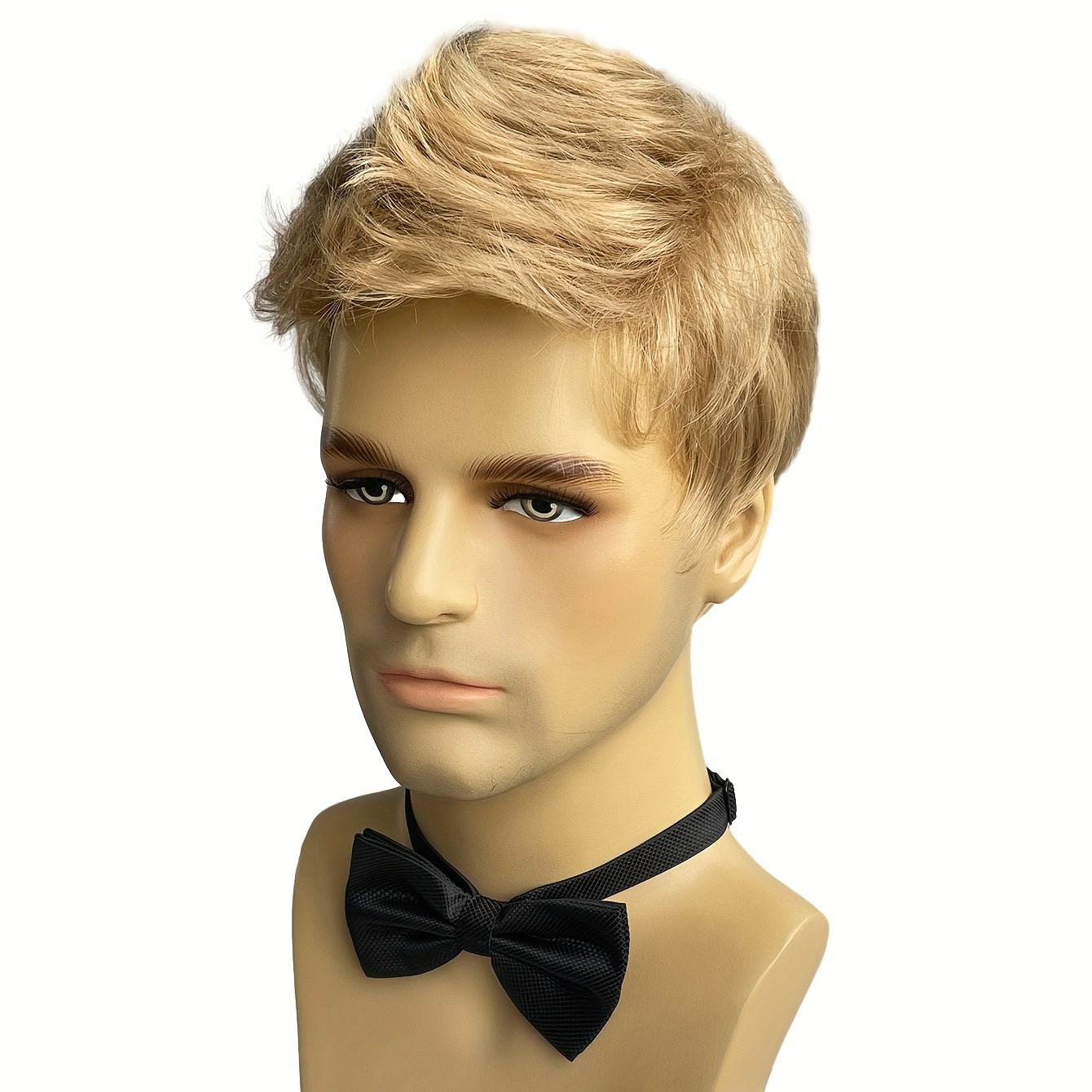 Стильная короткая золотая парик для мужчин, идеально подходящая для повседневной носки, костюмов для вечеринок и особых случаев - отличный вариант подарка на дни рождения и праздники!