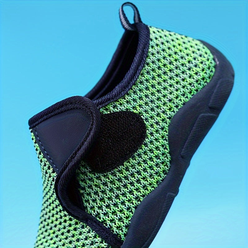 Boys Casual Sneakers Grass Green Breathable Non-Slip Soft Sole Indoor Outdoor