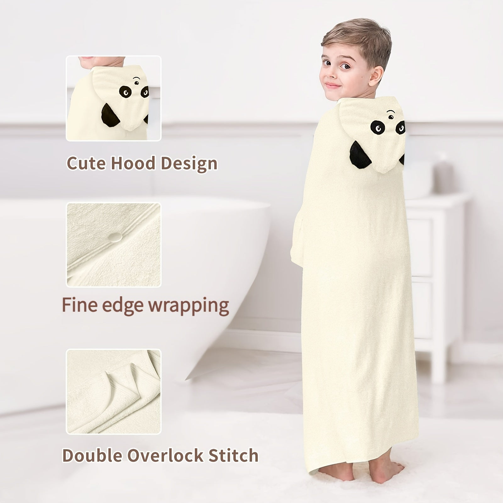Children's Bath Towels 105cm x 105cm Soft Absorbent Animal Print Gift Box