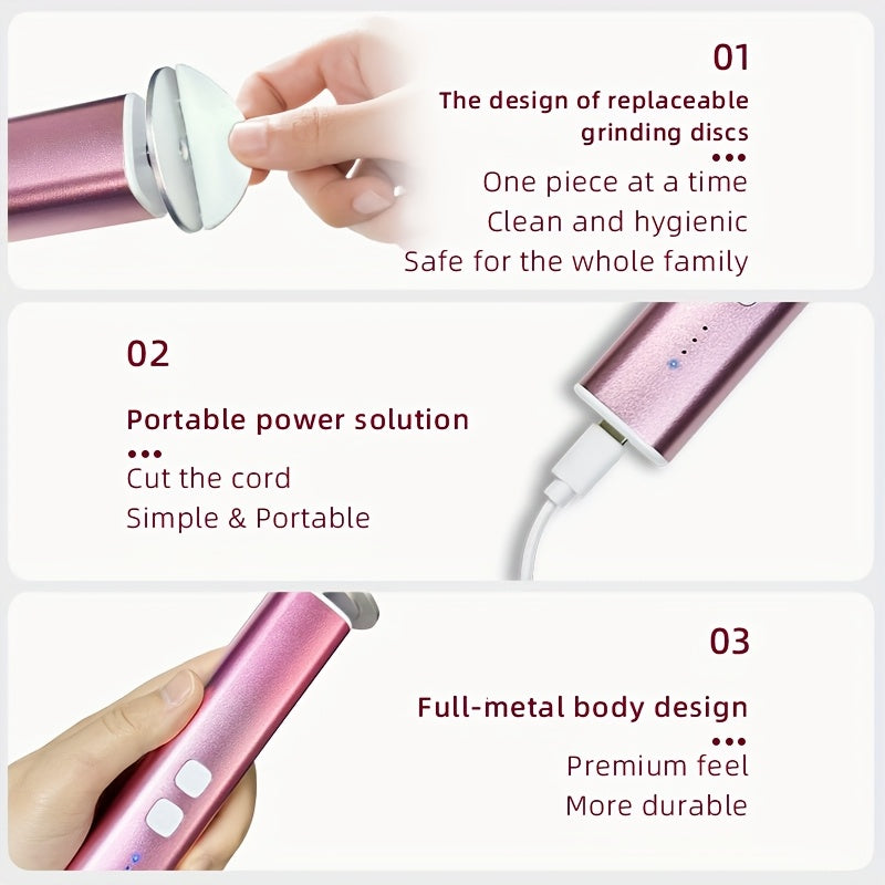 Electric Foot Callus Remover with Adjustable Speed and 30 Sanding Discs for Pedicure