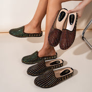 Women Geometric Rhinestone Slip-On Flats Comfortable Casual Shoes