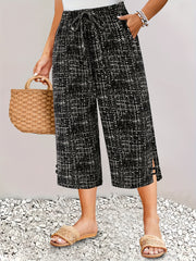 Women's Wide-Leg Pants Breathable Non-Stretch Summer Trousers Formal Casual