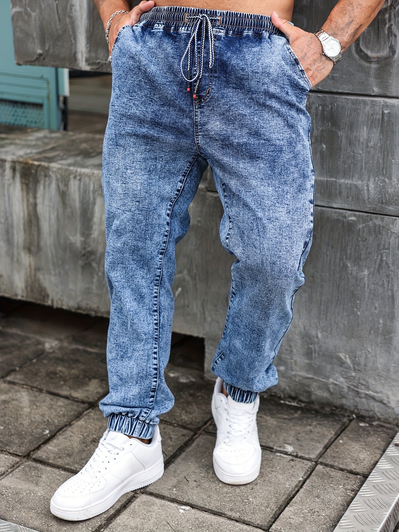 Мужские джинсы из растяжимого денима большого размера с карманами, всесезонные, повседневный ковбойский стиль