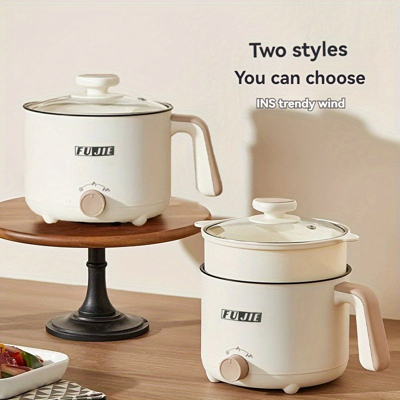 Portable Electric Steamer Wok Dual-Gear Adjustable Non-Stick Liner for Shabu-Shabu Hot Pot 220V